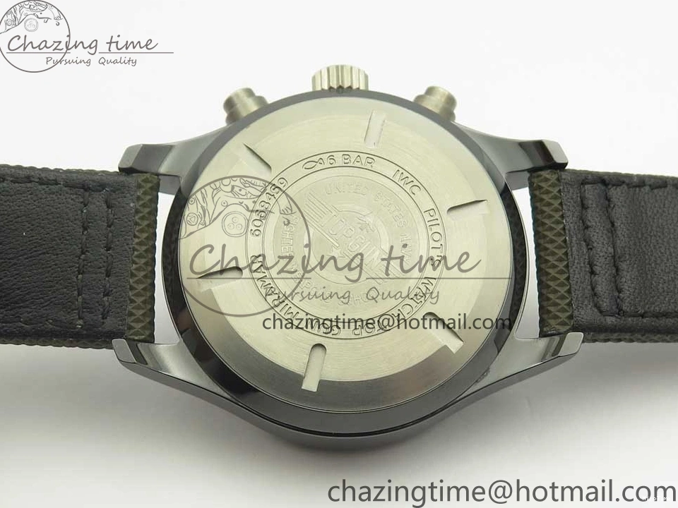 MIROTIME 0821 Classic PILOT IW389001 ZF 1:1 Best Edition Ceramic Case Green Dial on Green Nylon Strap A7750 (Function Same As Genuine) 7160